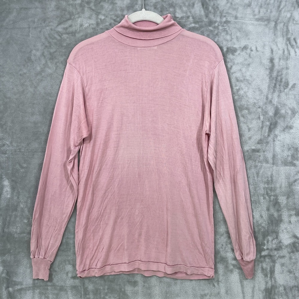 ROYALSILK 100% Silk  Women's XL  Turtleneck Top Long Sleeve Blush Pink READ!